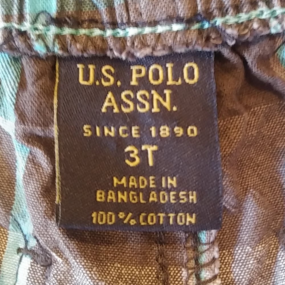 U.S. Polo Assn. Blue/Grey Plaid Shorts Size 3T - Picture 6 of 8